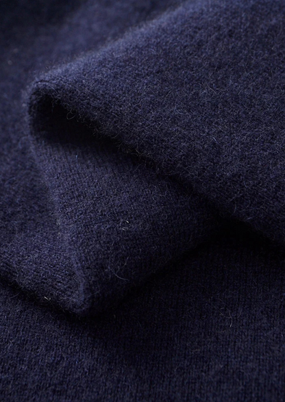 Pure Extra-Fine Merino Wool Two-Tone Polo Cardigan | Portovelli