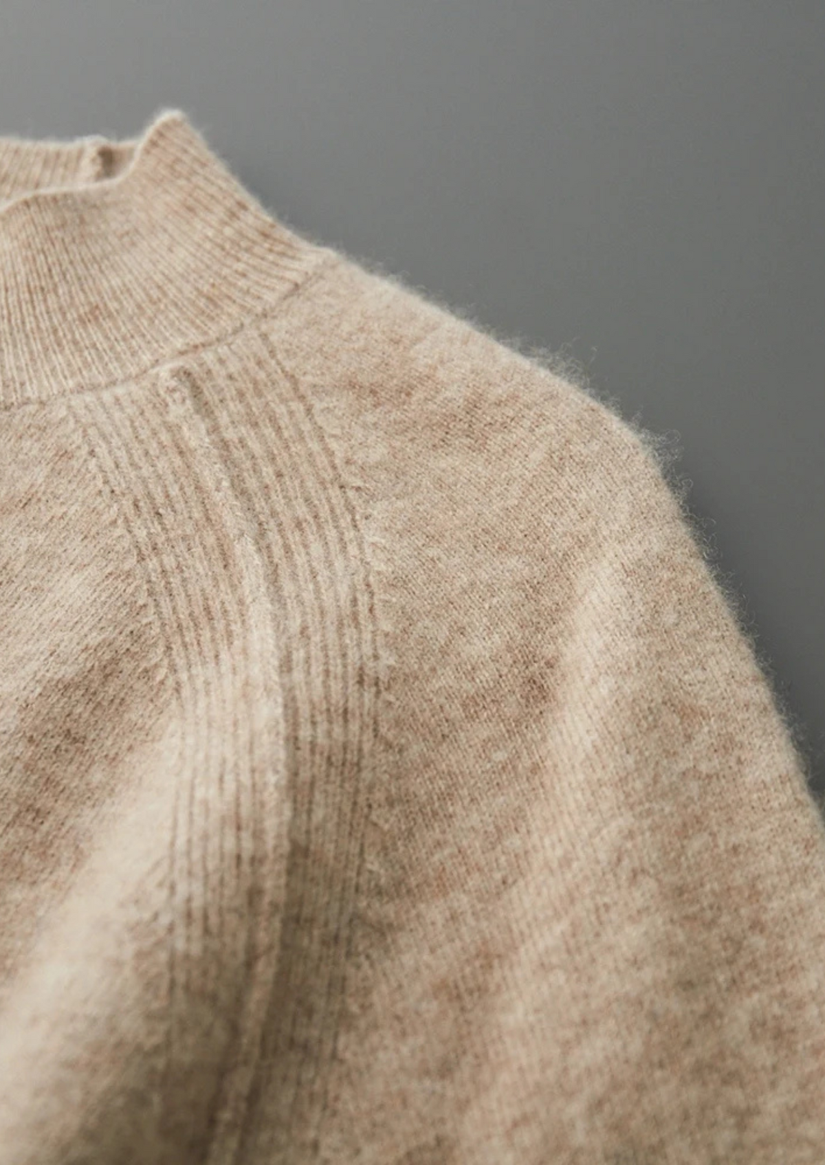 Pure Extra-Fine Merino Wool Raglan Mockneck | Portovelli