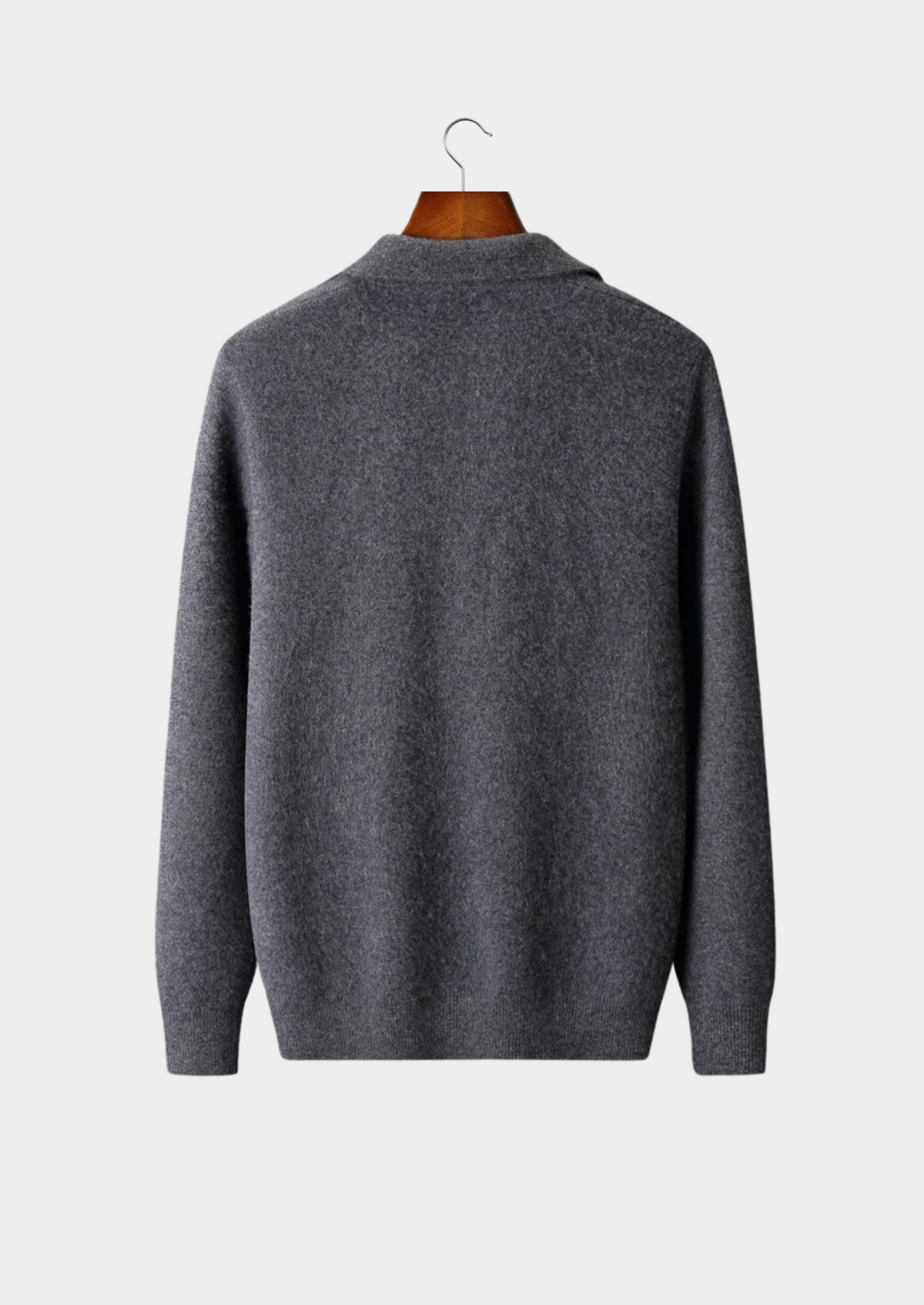 Premium Cashmere Zip Polo Cardigan | Portovelli
