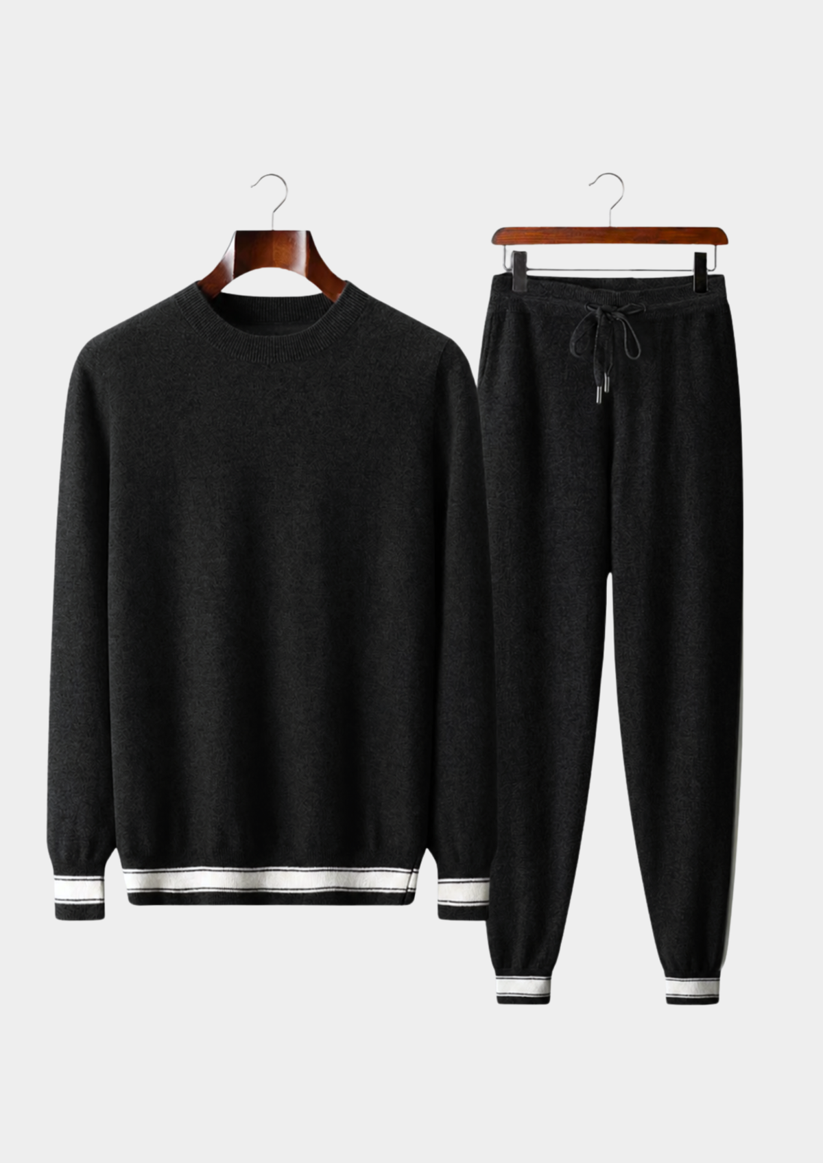 Premium Cashmere Black Vienna Leisure Set | Portovelli