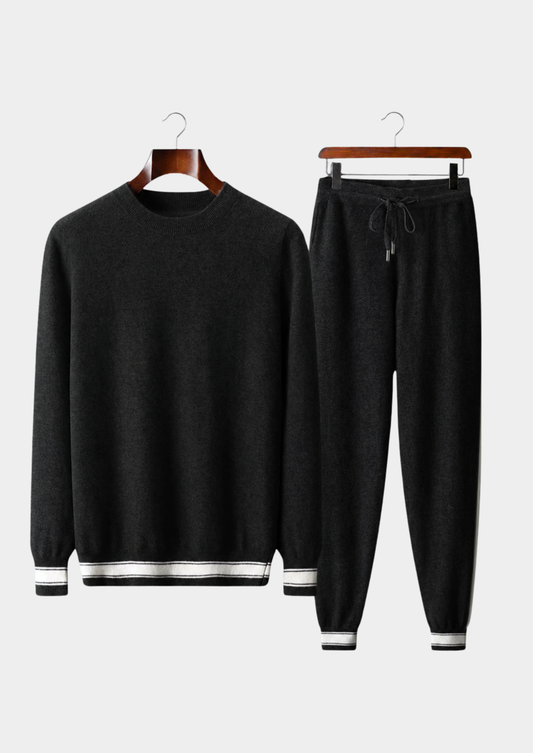 Premium Cashmere Black Vienna Leisure Set | Portovelli