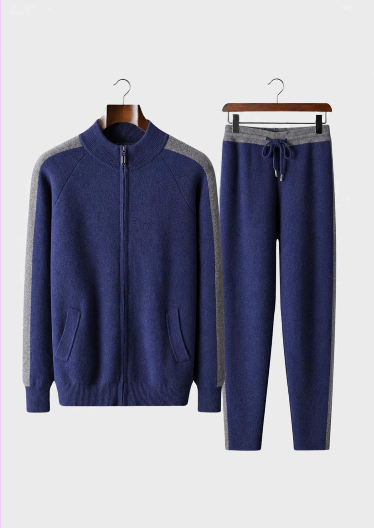 Premium Cashmere Navy Blue Torino Leisure Set | Portovelli