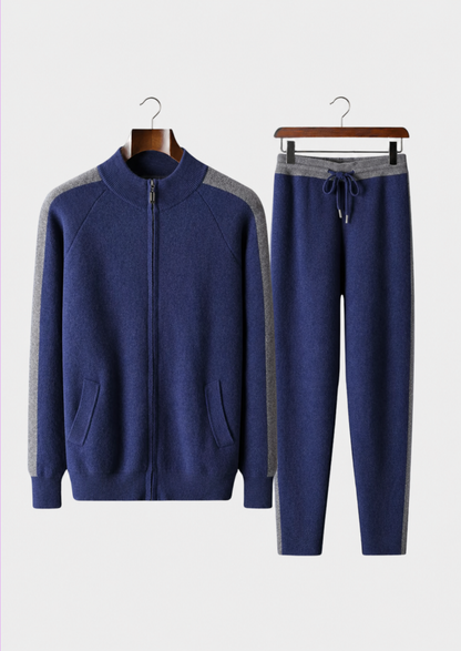 Premium Cashmere Navy Blue Torino Leisure Set | Portovelli