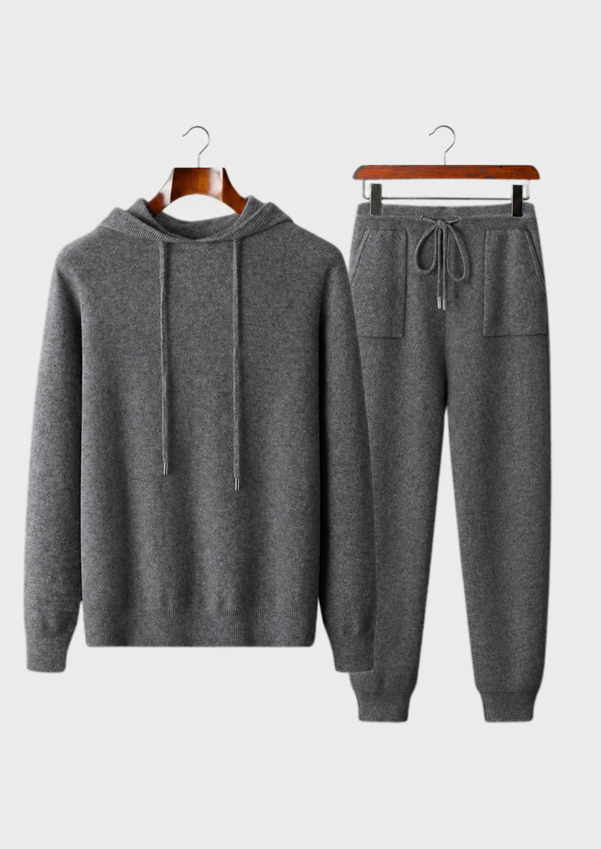 Premium Cashmere Dark Gray Alain Leisure Set | Portovelli