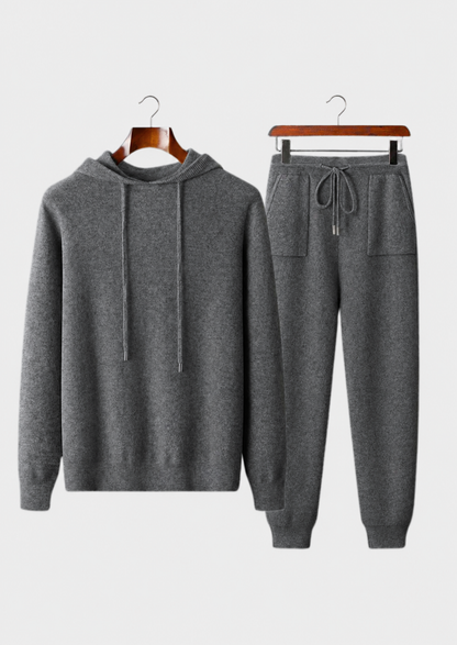 Premium Cashmere Dark Gray Alain Leisure Set | Portovelli