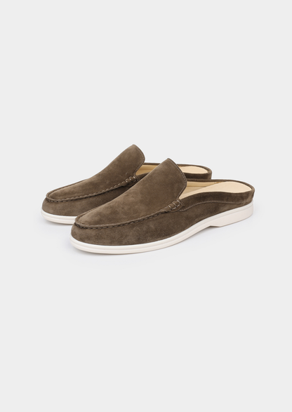 Olive Marina Suede Slipper | Portovelli