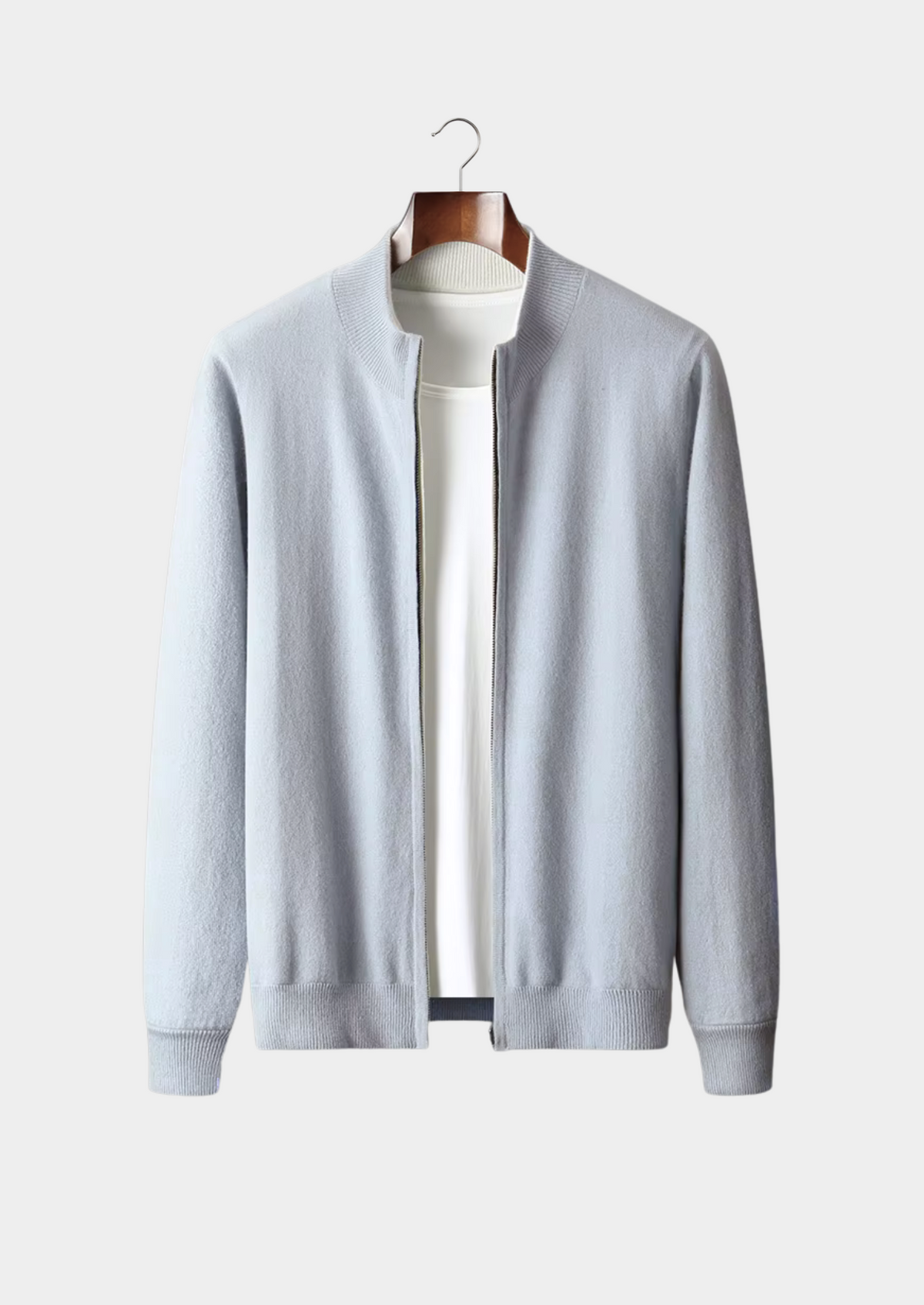 Pure Extra-Fine Merino Wool Zip Cardigan | Portovelli