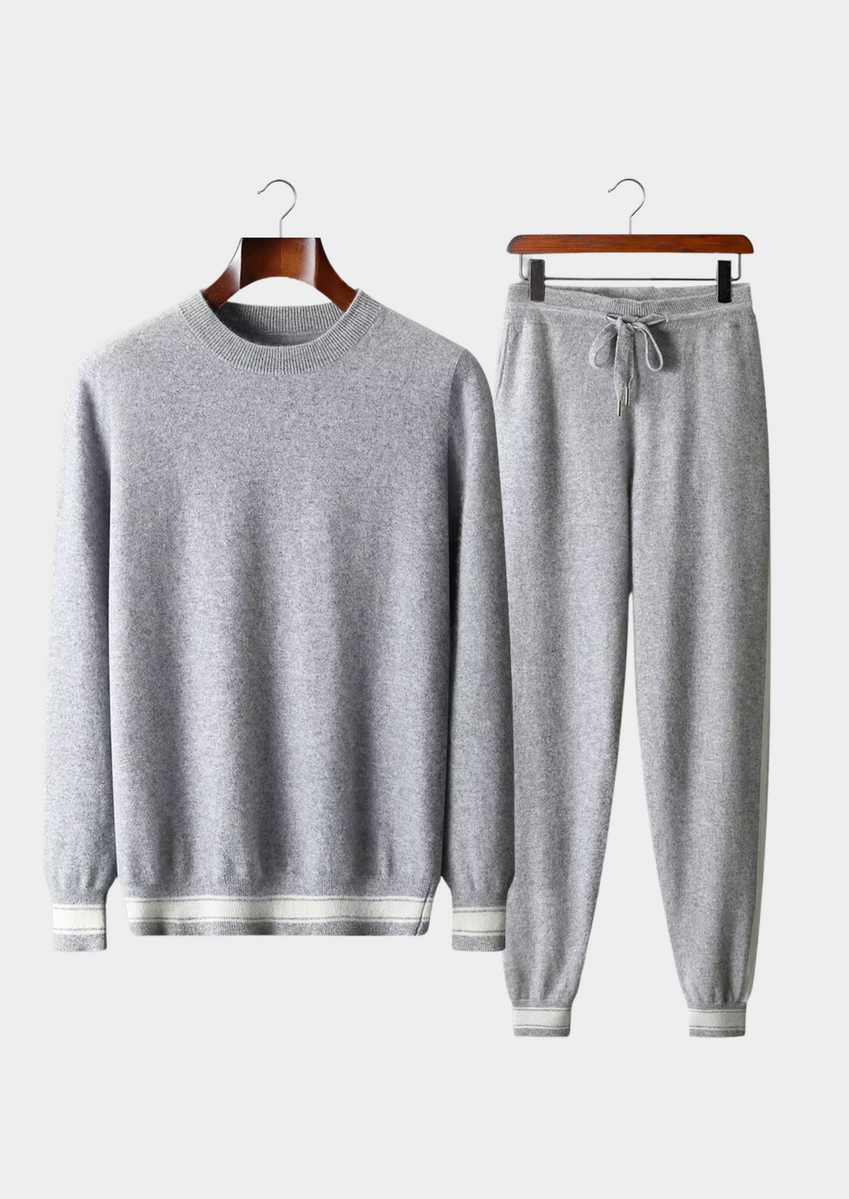 Premium Cashmere Light Gray Vienna Leisure Set | Portovelli