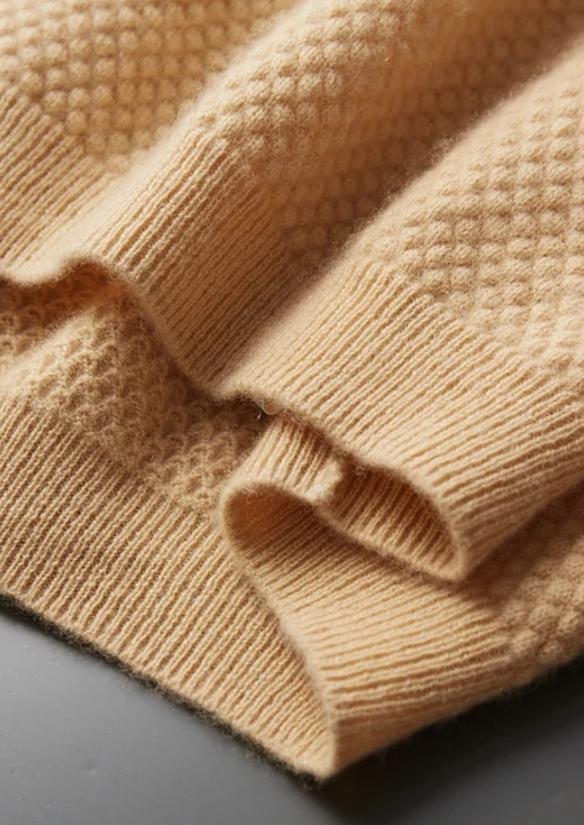 Premium Cashmere Mustard Two-Tone Polo | Portovelli