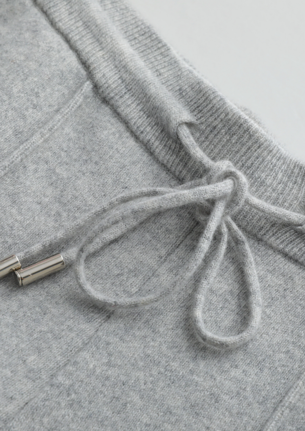 Pure Extra-Fine Merino Wool Light Gray Luzzo Set | Portovelli