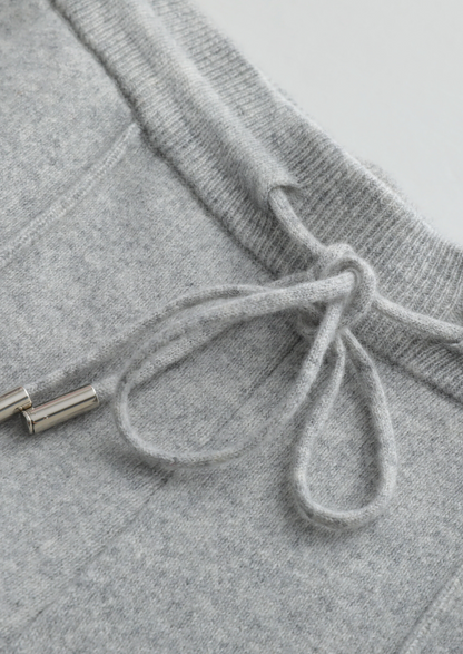 Pure Extra-Fine Merino Wool Light Gray Luzzo Set | Portovelli