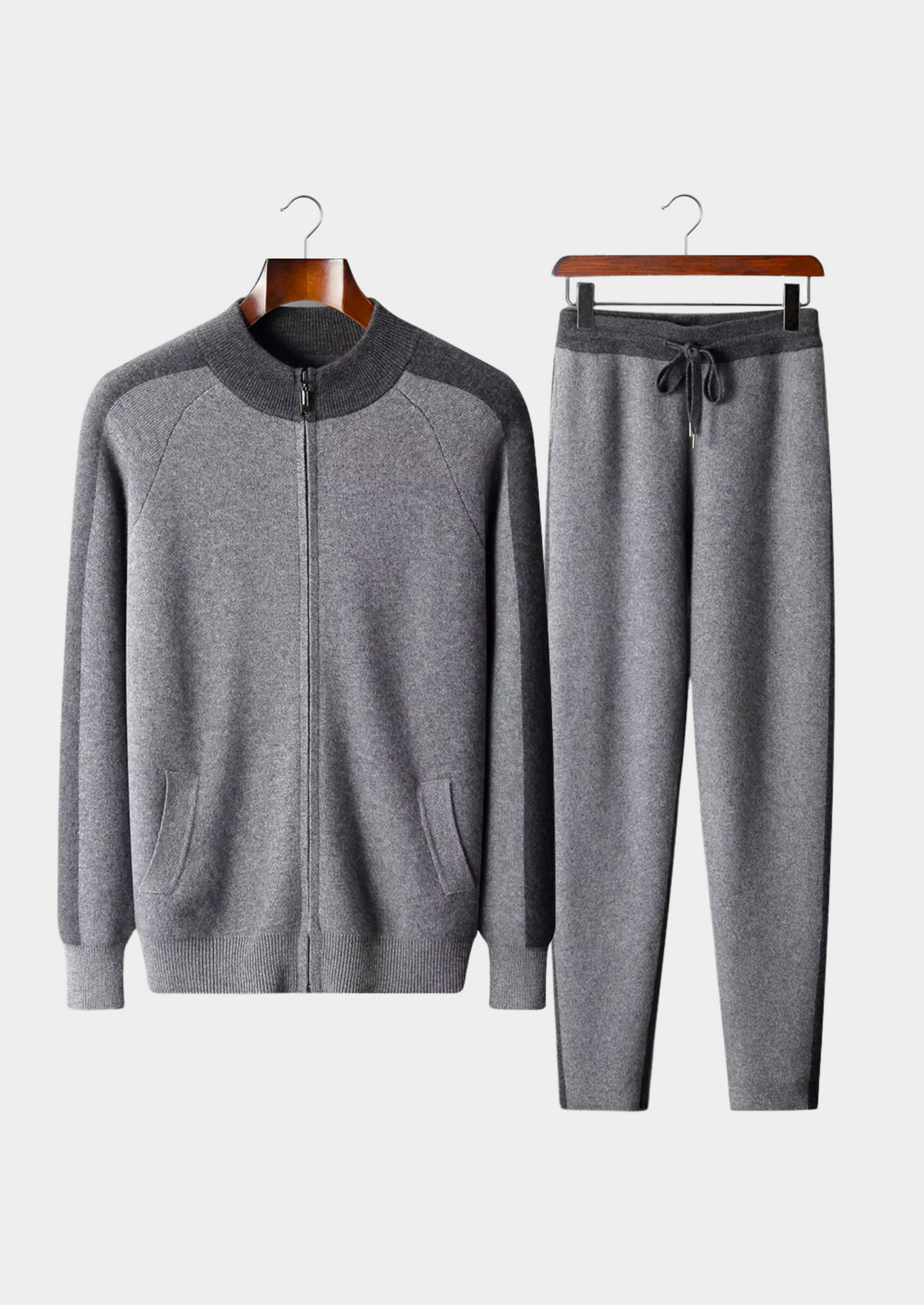 Premium Cashmere Dark Gray Torino Leisure Set | Portovelli