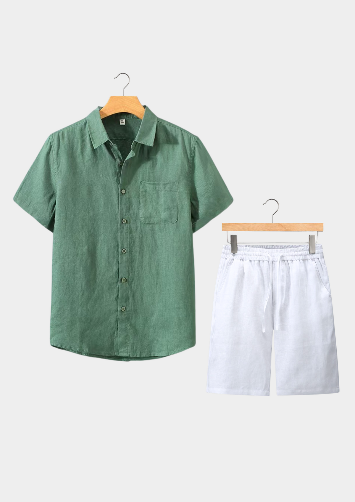Dolcevita Shortsleeve Summer Set - Green/white | Portovelli