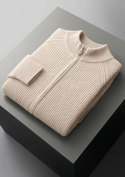 Premium Cashmere Ribbed Cardigan | Portovelli