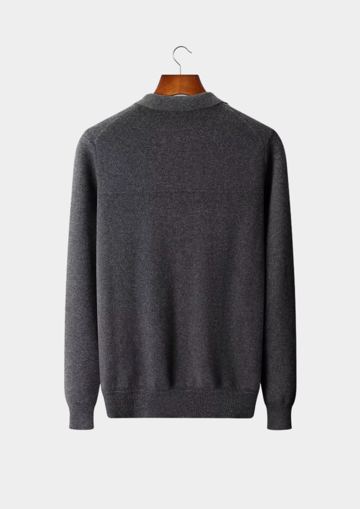 Pure Extra-Fine Merino Wool Ribbed Polo Cardigan | Portovelli