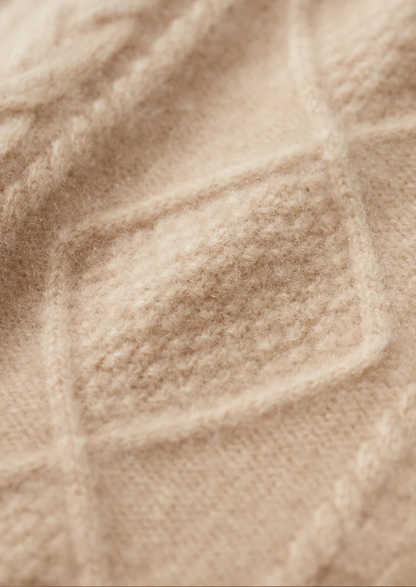 Pure Extra-Fine Merino Wool Jacquard Mockneck | Portovelli