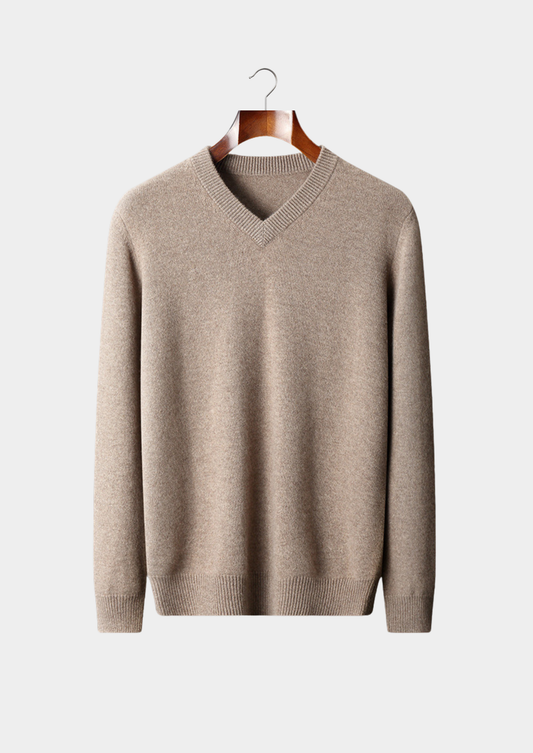 Pure Cashmere Essential V-Neck Sweater | Portovelli