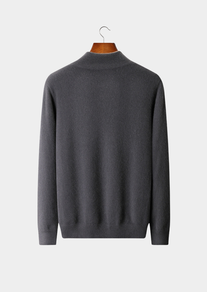Pure Cashmere Dark Gray Dual Zip Cardigan | Portovelli