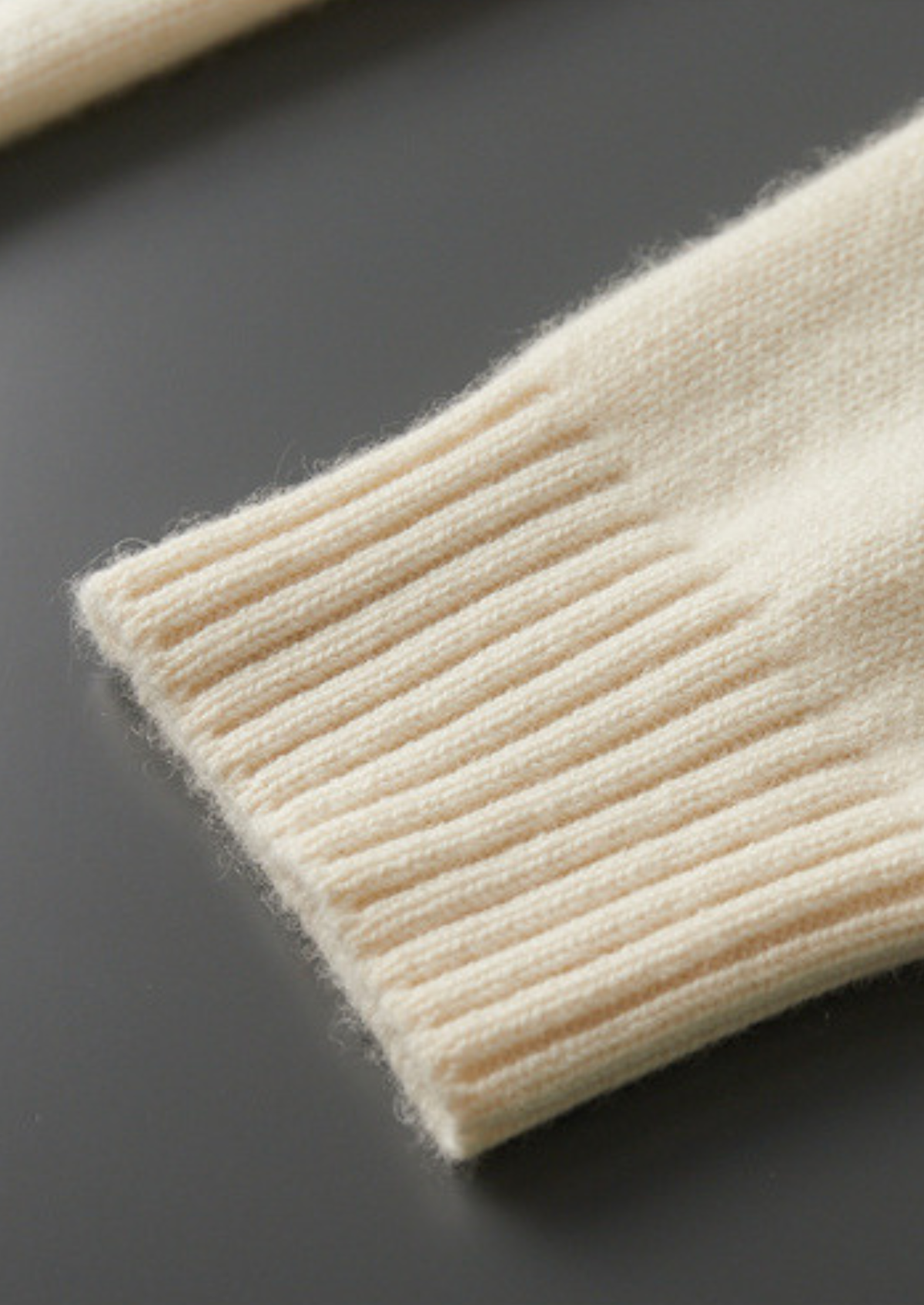 Pure Cashmere Ivory Patterned Mockneck | Portovelli