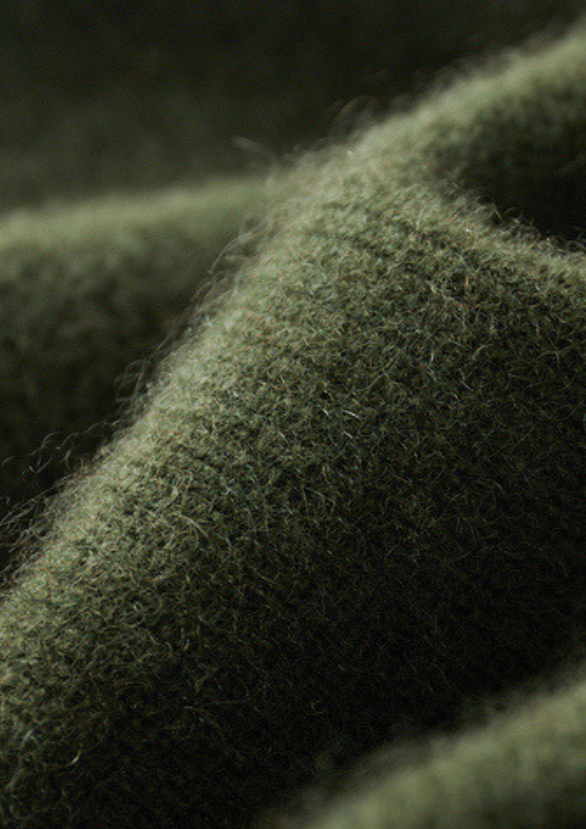 Pure Cashmere Olive Ribbed Half Zip | Portovelli
