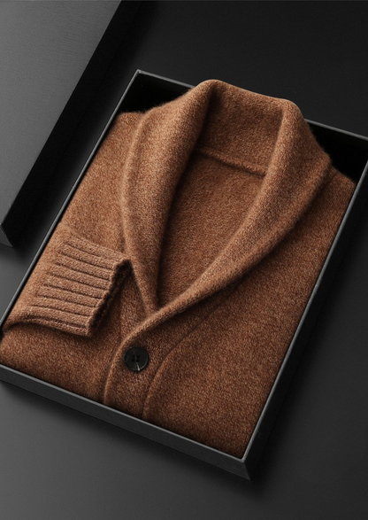 Pure Cashmere Shawl Collar Cardigan | Portovelli