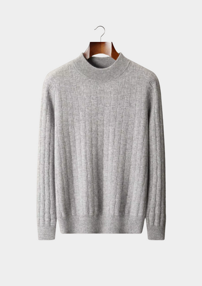 Pure Extra-Fine Merino Wool Textured Mockneck | Portovelli