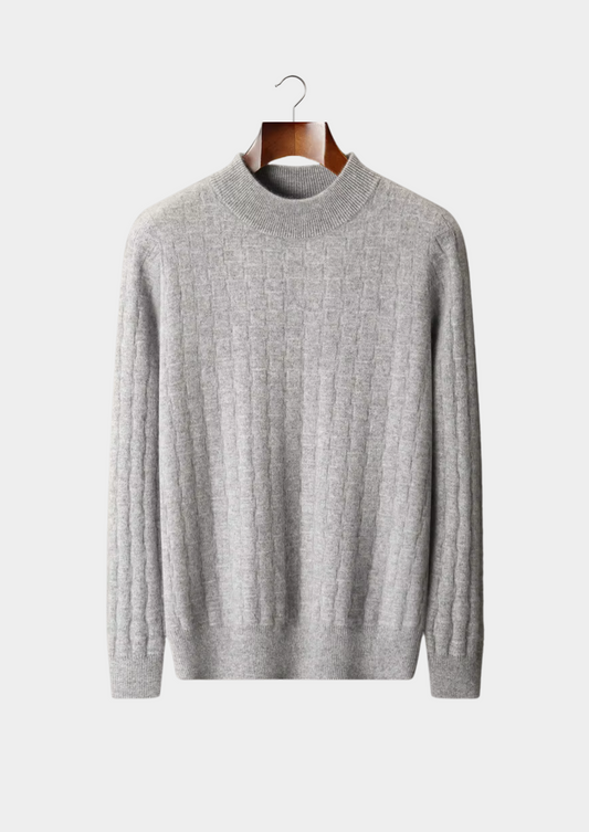Pure Extra-Fine Merino Wool Textured Mockneck | Portovelli