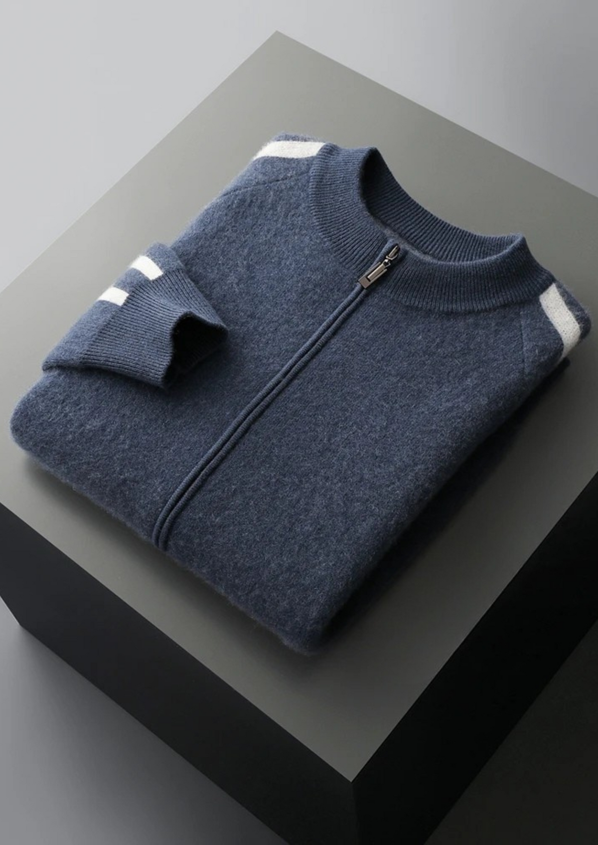 Pure Extra-Fine Merino Wool Striped Cardigan | Portovelli