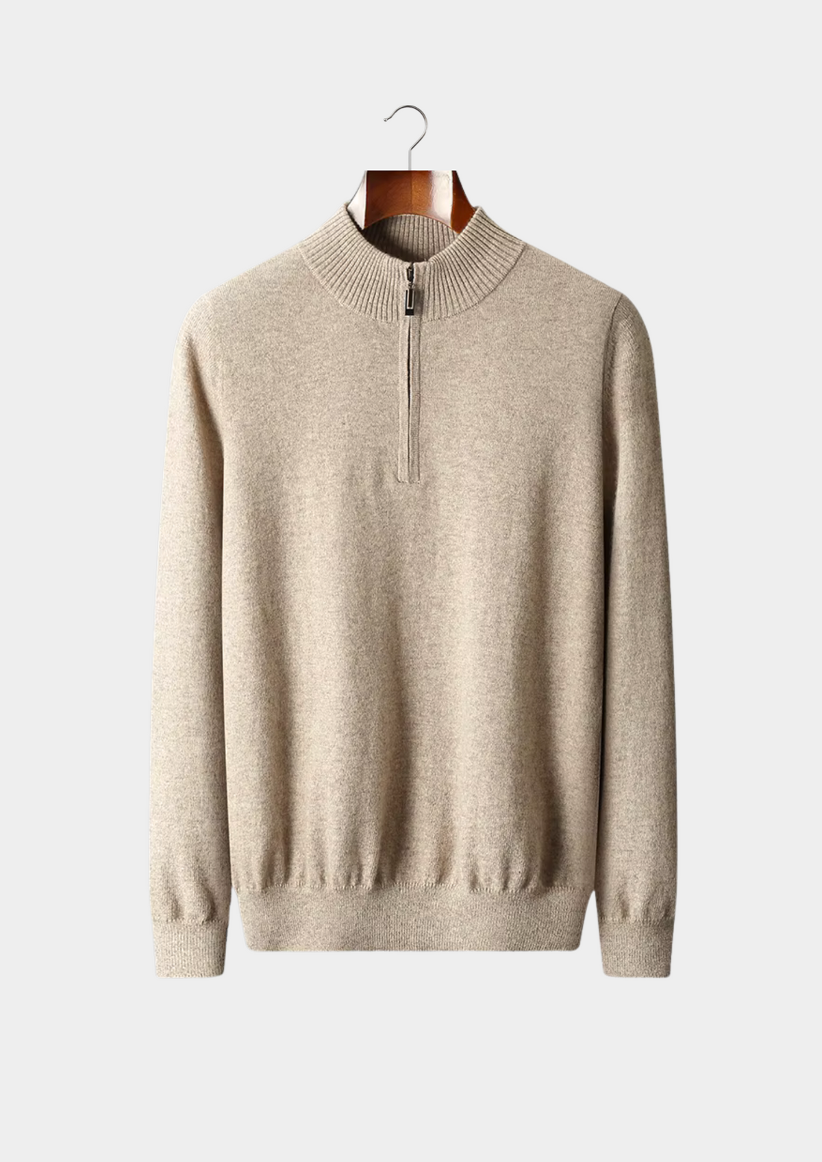 Pure Extra-Fine Merino Wool Half Zip Sweater | Portovelli