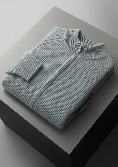 Premium Cashmere Ribbed Cardigan | Portovelli