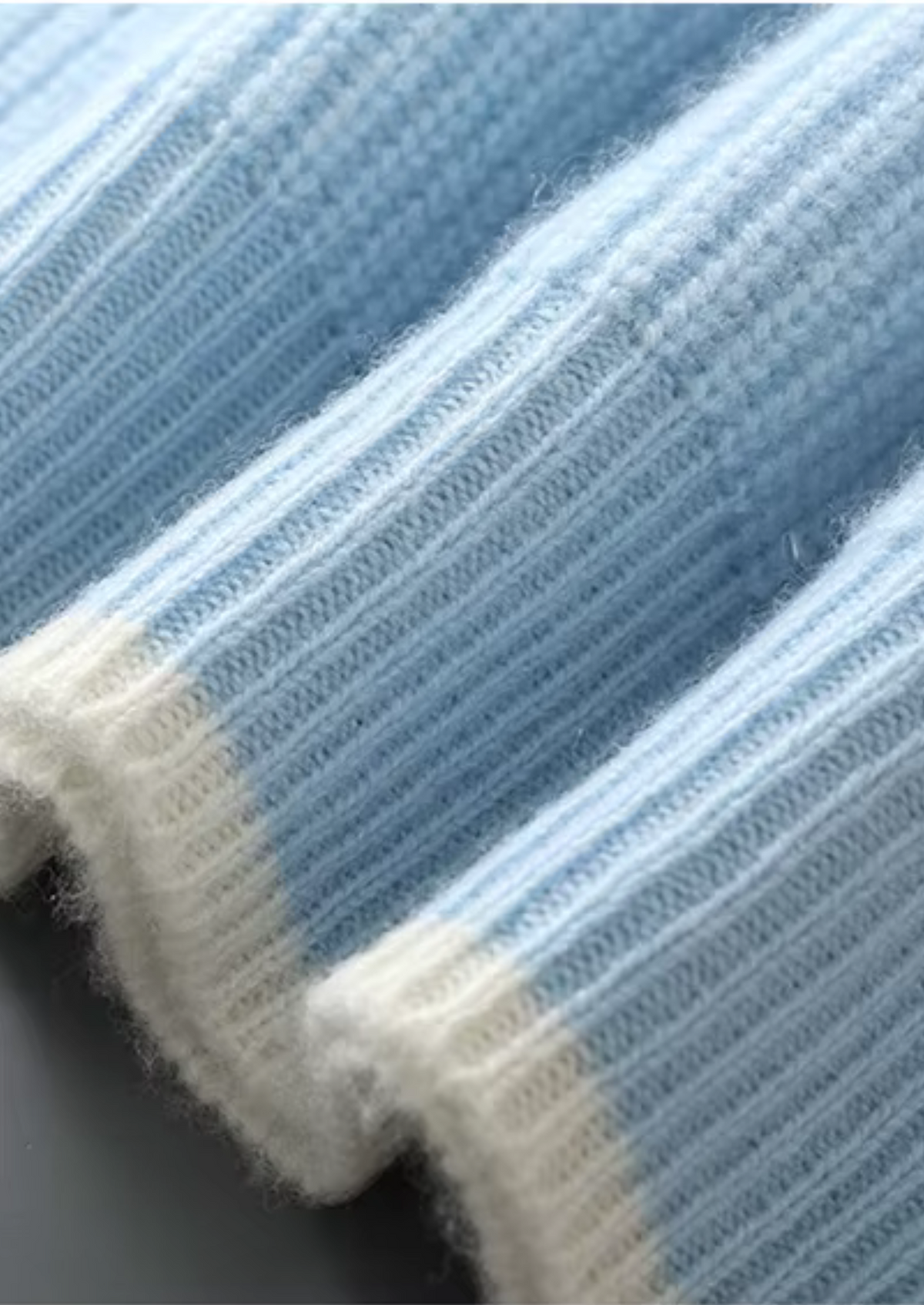 Pure Extra-Fine Merino Wool Two Tone Crewneck | Portovelli