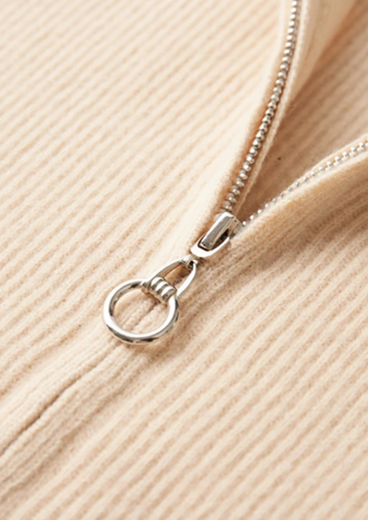 Pure Extra-Fine Merino Wool Ribbed Zip Cardigan | Portovelli