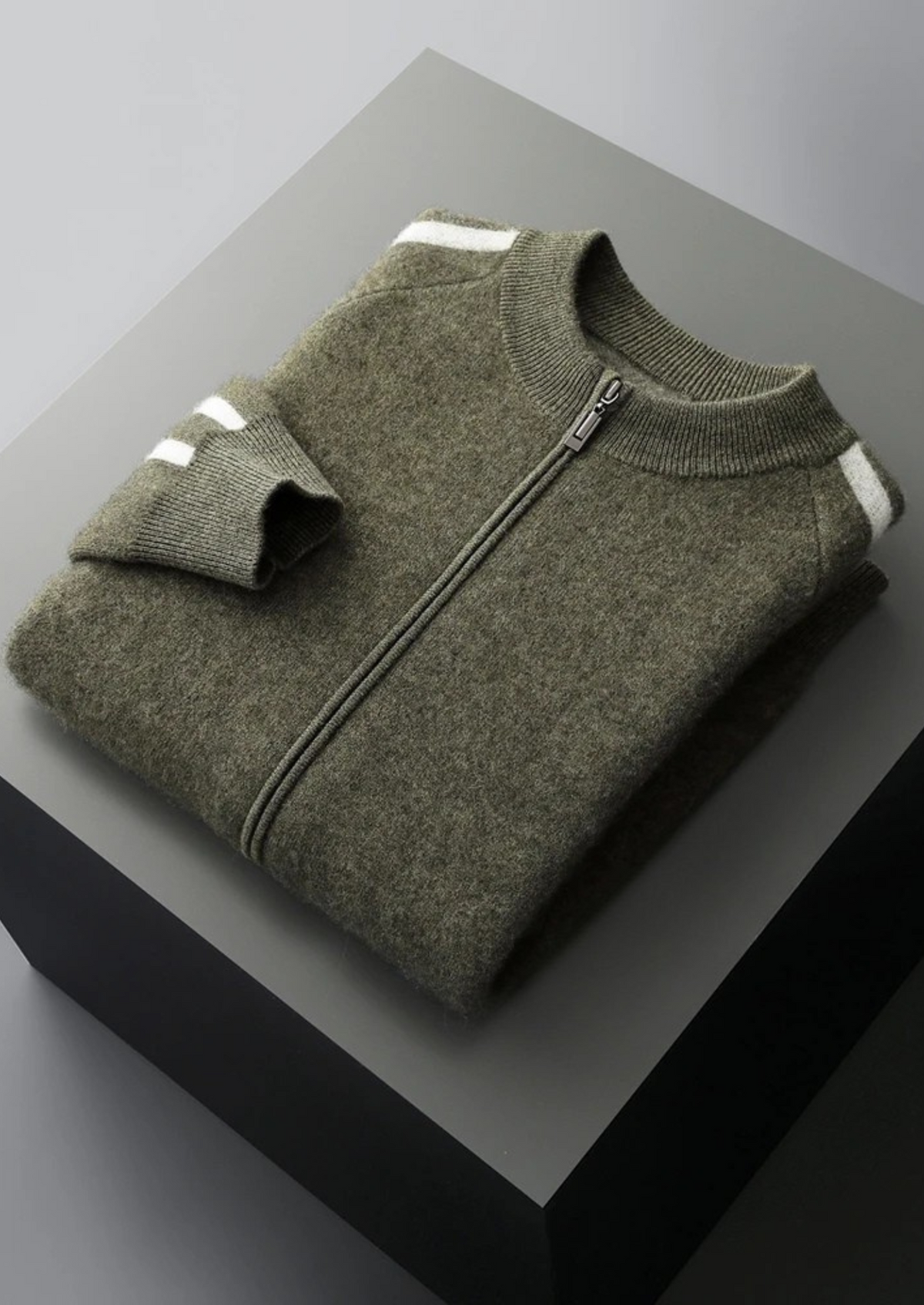 Pure Extra-Fine Merino Wool Striped Cardigan | Portovelli
