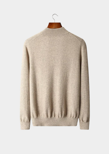 Pure Extra-Fine Merino Wool Half Zip Sweater | Portovelli