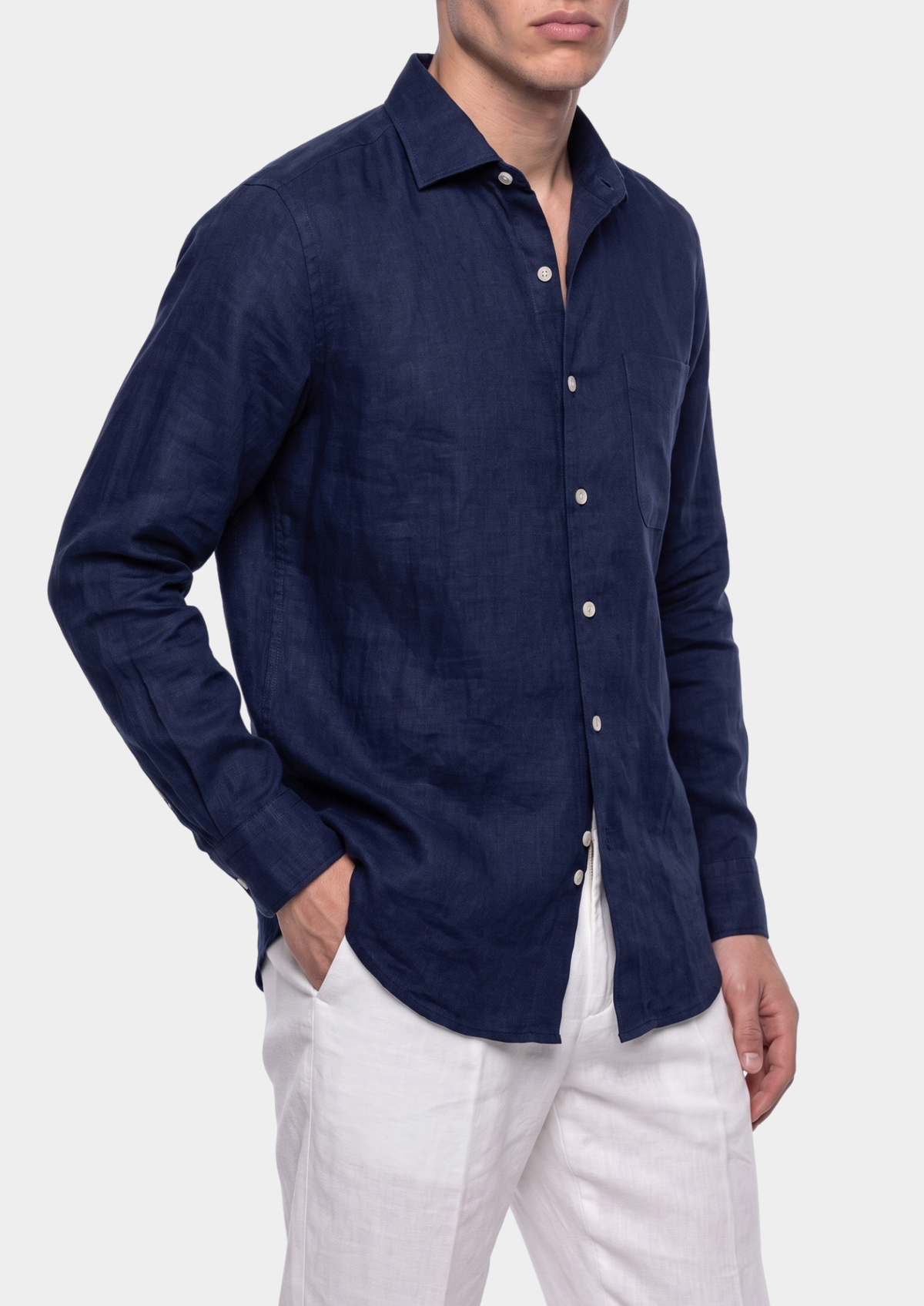 Amalfi Coastal Shirt - Navy Blue | Portovelli