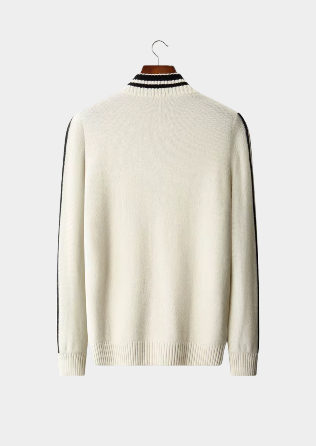 Pure Extra-Fine Merino Wool Two Tone Zip Cardigan | Portovelli