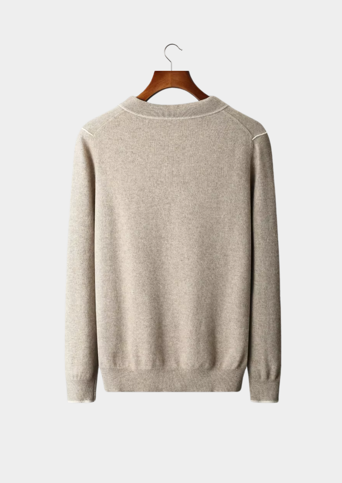 Premium Cashmere Two Tone Button Polo | Portovelli