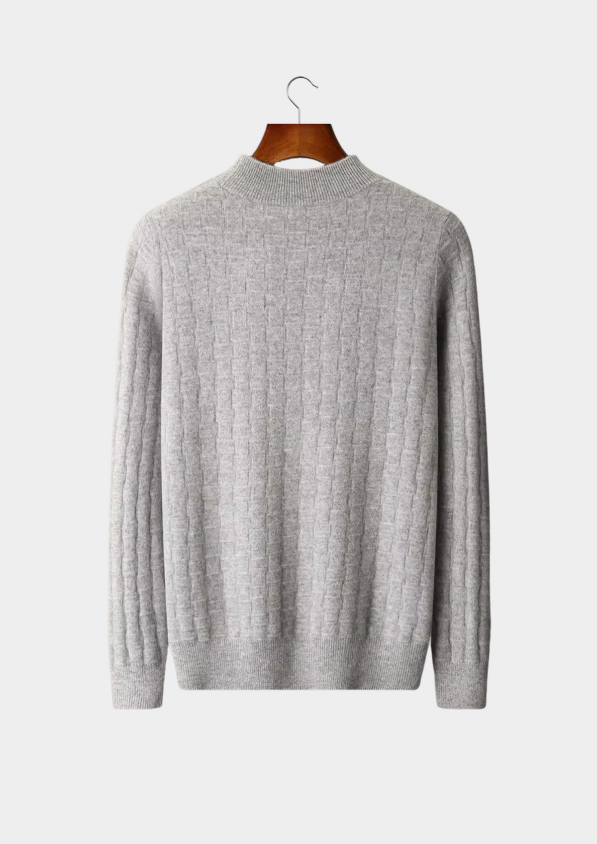 Pure Extra-Fine Merino Wool Textured Mockneck | Portovelli