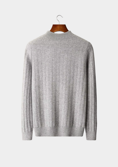 Pure Extra-Fine Merino Wool Textured Mockneck | Portovelli