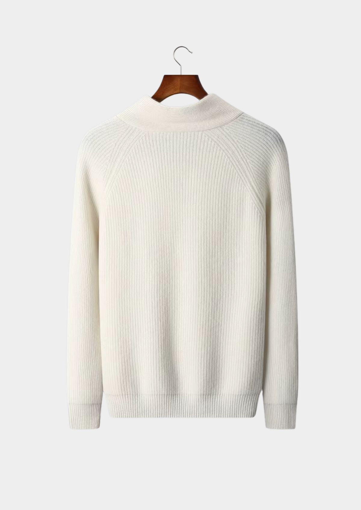 Premium Cashmere Ribbed V-Neck Sweater | Portovelli