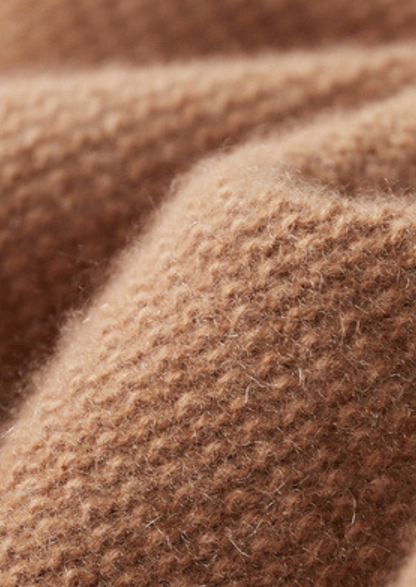 Pure Cashmere Mustard Ribbed Zip Cardigan | Portovelli