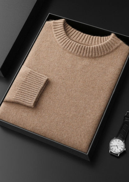 Pure Cashmere Beige Essential Crewneck | Portovelli