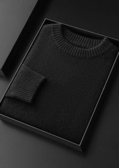 Pure Cashmere Black Essential Crewneck | Portovelli