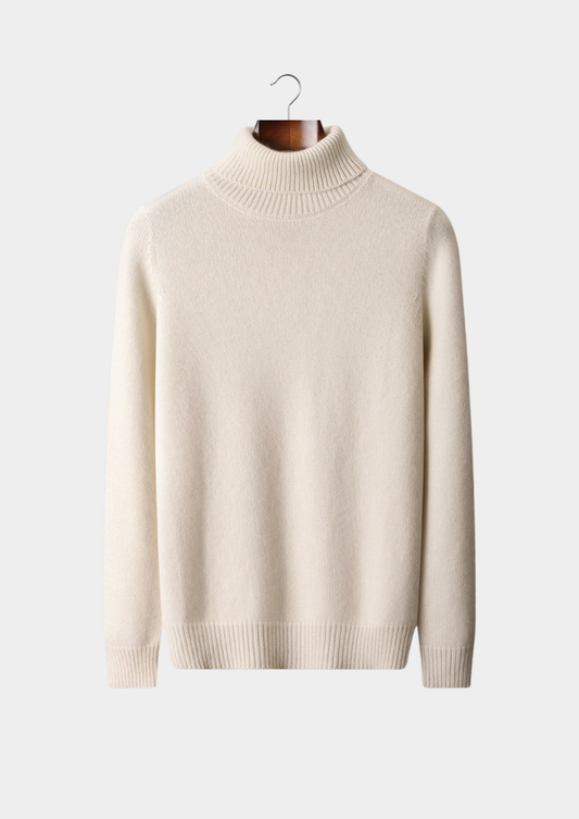 Pure Cashmere Ivory Essential Rollneck | Portovelli