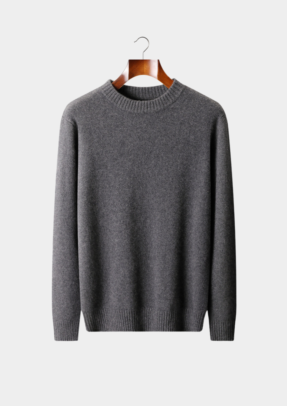 Pure Cashmere Dark Gray Essential Crewneck | Portovelli