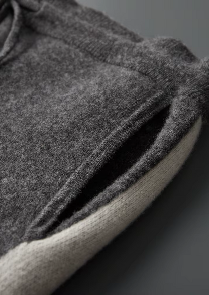 Pure Extra-Fine Merino Wool Wide Leisure Trousers | Portovelli