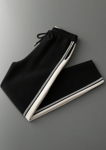 Pure Extra-Fine Merino Wool Black Damien Set | Portovelli