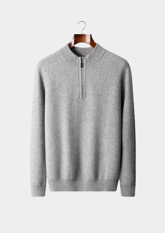 Premium Cashmere Essential Half-Zip Sweater | Portovelli