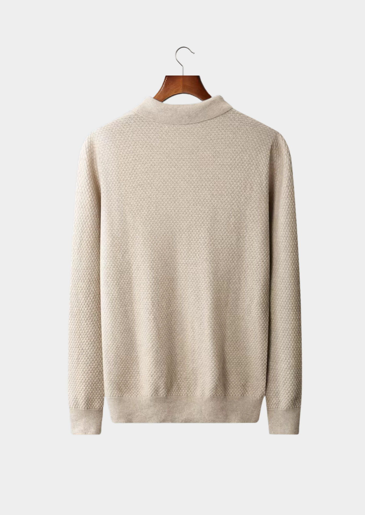 Premium Cashmere Textured Sweater Polo | Portovelli