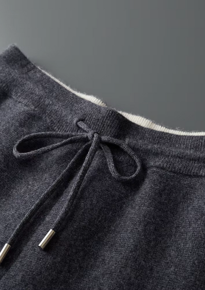 Pure Extra-Fine Merino Wool Dark Gray Damien Set | Portovelli